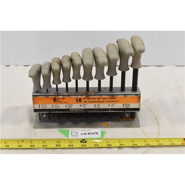 10-Piece Hex Key Set w/ T Handles