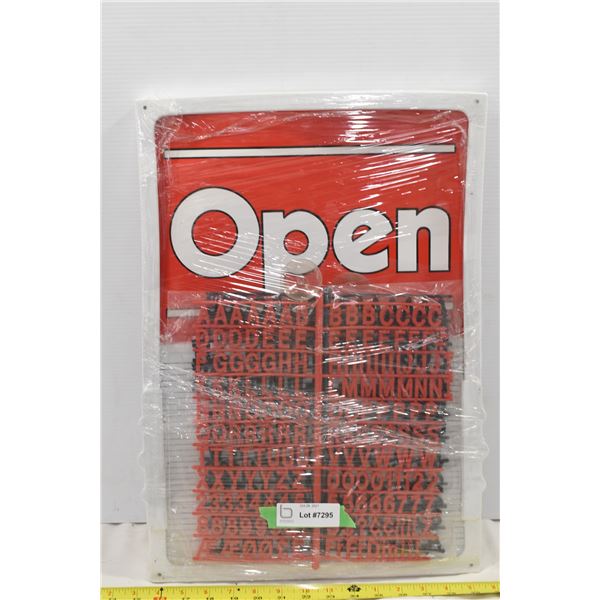Open Sign w/ Editable Letters