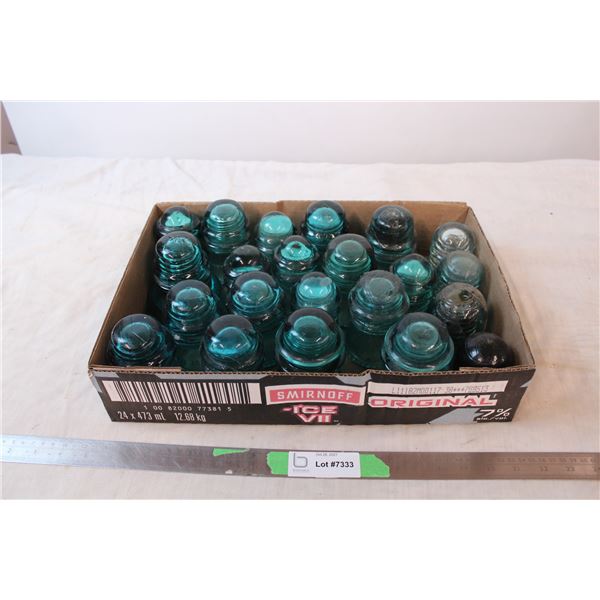 Blue/Green glass insulators