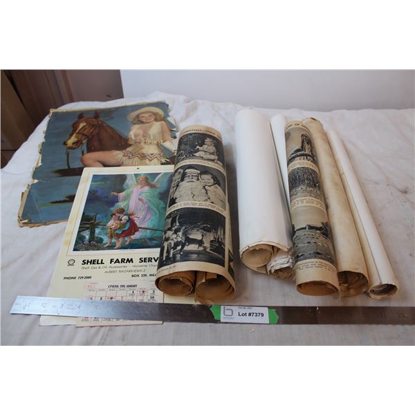 Vintage calenders, pin up, posters