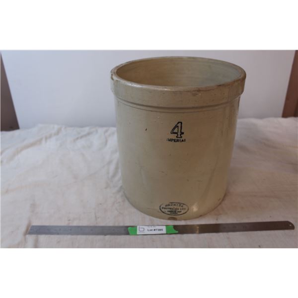 stoneware crock, 4 imperial