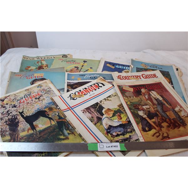 1940's Country Guide magazines + star weekly 10cent