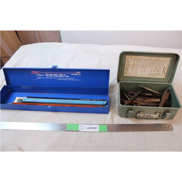 Hack saw blades and Large drill bits