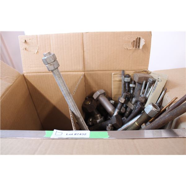 Box of misc. Threaded bolts