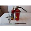 Image 1 : Fire extinguishers, one with wall bracket