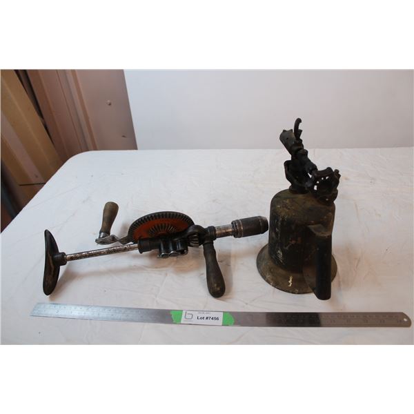 blow torch and vintage stanley hand drill