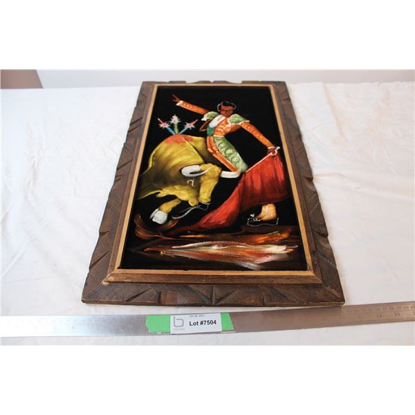 Velvet bull fighter painting