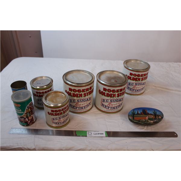 Vintage Rodger’s Golden Syrup tins, painted rock