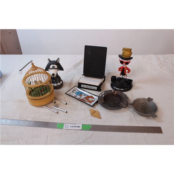 Misc. Items; Bobble heads, ashtrays, windchime