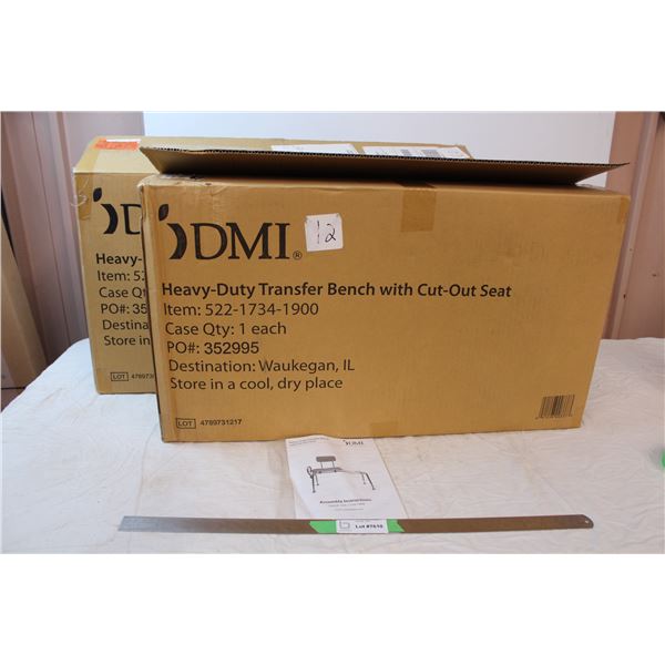 Two Heavy-Duty Transer Bench with Cut-Out seat, new in box