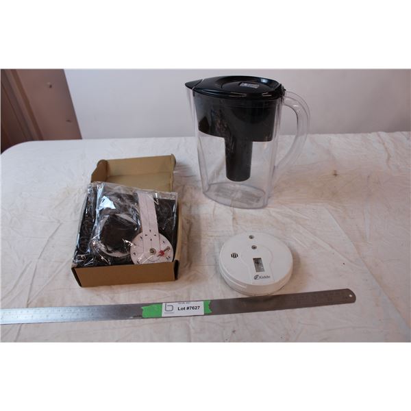 DIY clock kit, brita water filter, Smoke alarm