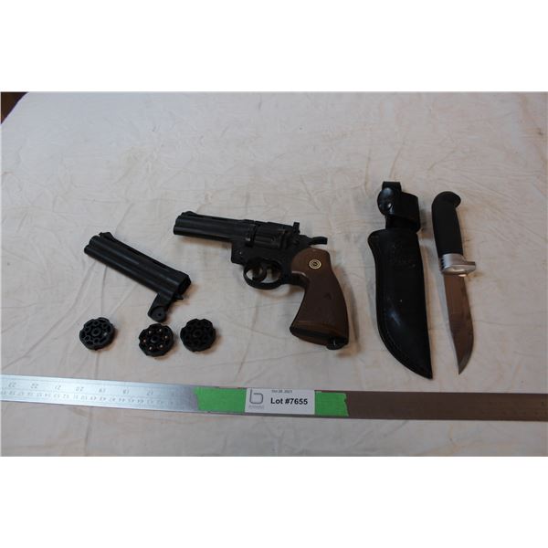 Rapala knife, Crosman air gun