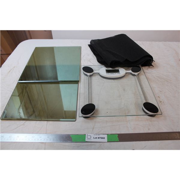 Glass weight scale and misc.