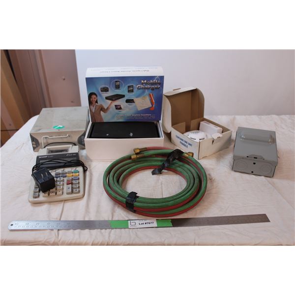 misc. Items; calculator, air hose, smoke alarm
