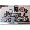 Image 1 : misc. Items; vanity plate, rattle, clock