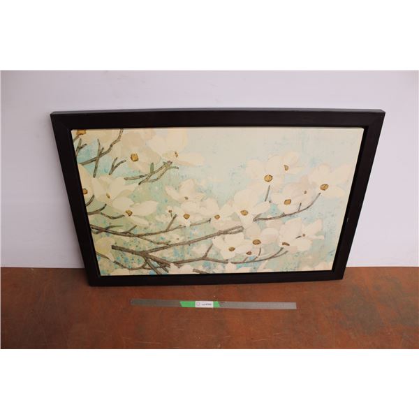 Framed canvas painting