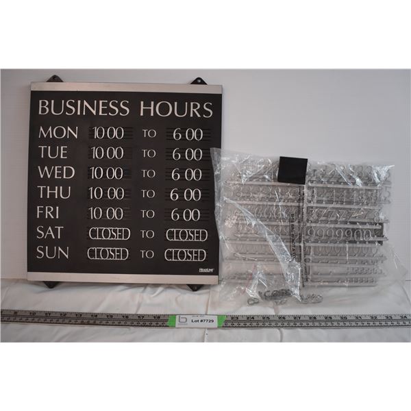 Business Hours Sign with Extra Numbers