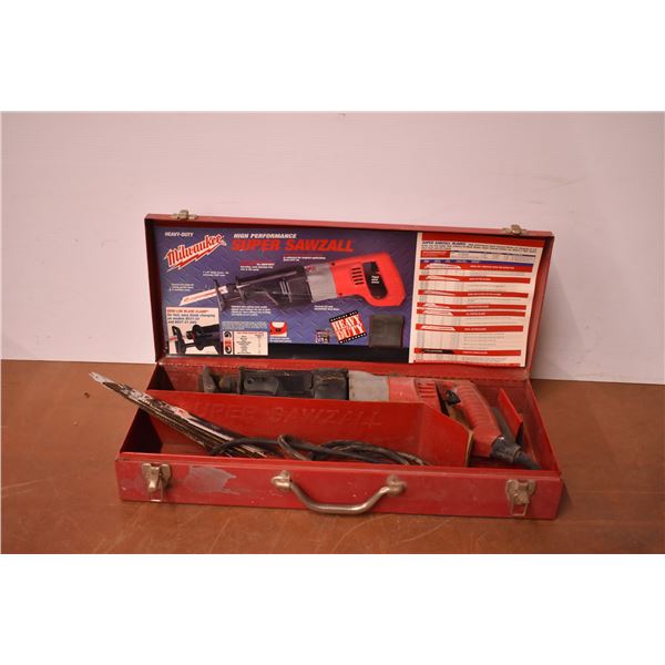 Milwaukee Sawzall in Metal Toolbox (Not Working)