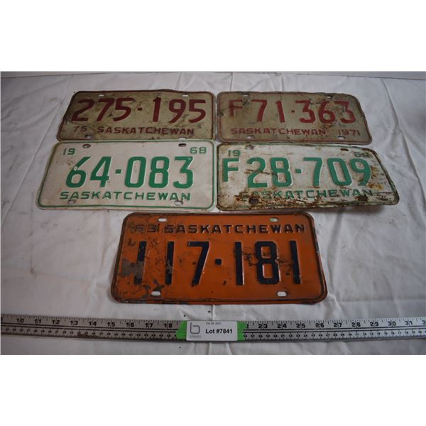Sask License Plates - 1963, 1968, 1971, 1975