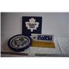 Image 1 : Toronto Maple Leafs Canada Post Stamp Placard and Neon Clock (Works But Missing Power Adapter)