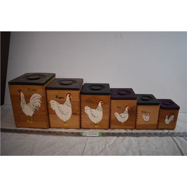 Stackable Wooden Cannister Set