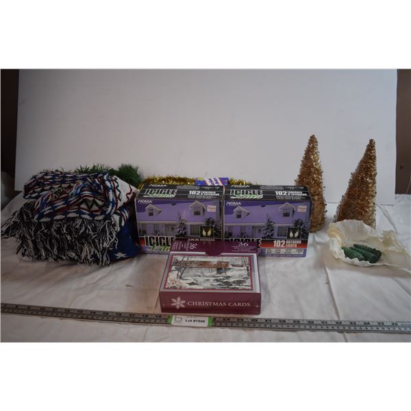 Santa Tree Topper + Christmas Lights and Decorations