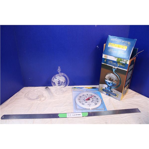Glass globe barometer, thermometer Bodnarus Auctioneering