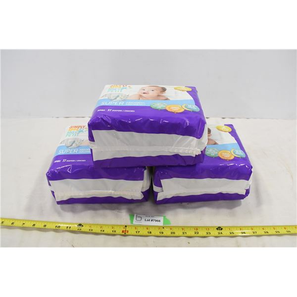 3 Bags of 37 Diapers
