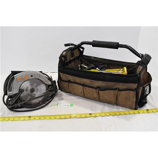 Soft Tool Box w/ Misc. Tools & Circular Saw