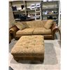 Image 2 : 4PC BROWN SOFA SET WITH OTTOMAN MISSING BACK CUSHIONS