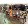 Image 2 : MAHOGANY DINING TABLE WITH 8 CHIPPENDALE BALL IN CLAW FOOT CHAIRS & 2 LEAF INSERTS