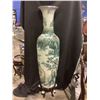 Image 2 : CHINESE PAINTED GREAT WALL OF CHINA VASE WITH CHINESE ROSE WOOD STAND 65" TALL (ON STAND)