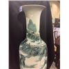 Image 2 : CHINESE PAINTED GREAT WALL OF CHINA VASE WITH CHINESE ROSE STAND 65" TALL (ON STAND)