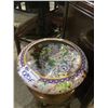 Image 2 : CLOISONNE BOWL WITH CHINESE ROSE WOOD STAND (15 X 5")