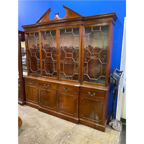 MAHOGANY BUFFET & HUTCH WITH PULLOUT DESK FEATURE (ORIGINAL M.S.R.P. $5000+)