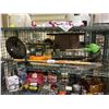Image 1 : SHELF OF ASSORTED TOOLS (BLOWER, HAND TOOLS, WEED EATER & MORE)