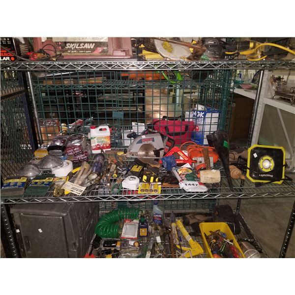 ASSORTED HAND TOOLS, STEEL WOOL & MORE