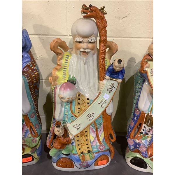 CHINESE PAINTED FIGURE APPROX 2FT TALL