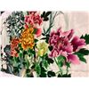 Image 2 : YUE HWA SATIN EMBROIDERED FLORAL PICTURE APPROX. 45 X 21"