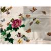 Image 2 : CHINESE EMBROIDERED FLORAL AND BUTTERFLY ON SATIN CANVAS APPROX. 44.5 X 20.5"