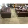 Image 1 : 3PC NATUZZI RED LEATHER SOFA SET