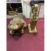 Image 2 : ASSORTED BRASS ORNAMENTS: CROCODILE, TOAD, & MORE