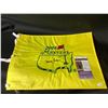 Image 2 : TOMMY AARON AUTOGRAPHED 2008 MASTERS GOLF FLAG WITH COA BY JSA # K12688