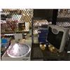 Image 2 : SHELF LOT OF NEW STORE PRODUCTS, INCLUDES CANDLES, BATHROOM SCALE, CLOCK, AND MORE