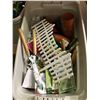 Image 2 : BIN OF NEW STORE PRODUCT INCLUDES, GARDENING SUPPLIES, CLIPPERS, PRUNING SCISSORS, AND MORE