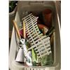 Image 2 : BIN OF NEW STORE PRODUCT INCLUDES, GARDENING SUPPLIES, CLIPPERS, PRUNING SCISSORS, AND MORE