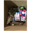 Image 2 : BOX OF NEW BABY WIPES, EYE MASKS, SIGNS, AND MORE