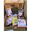 Image 2 : BOX OF NEW OFFICE SUPPLIES, GLUE, CALCULATORS, PAPER CLIPS, AND MORE