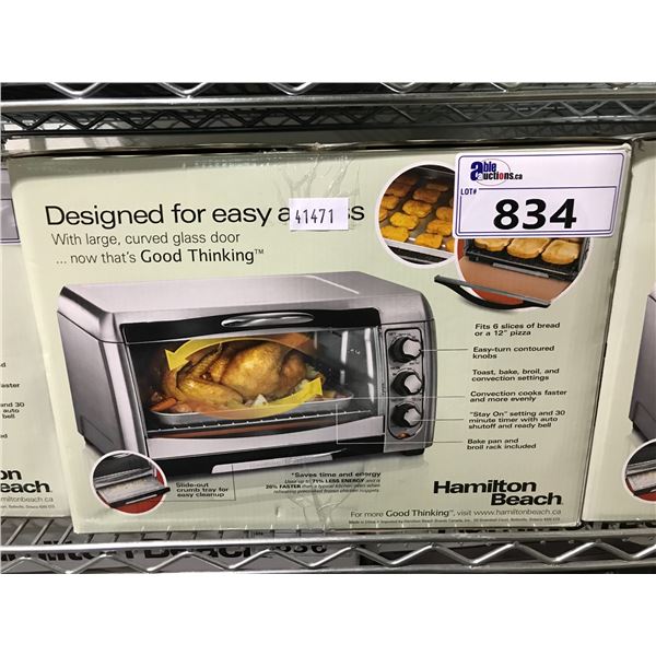 HAMILTON BEACH CONVECTION TOASTER OVEN MODEL 31333DC