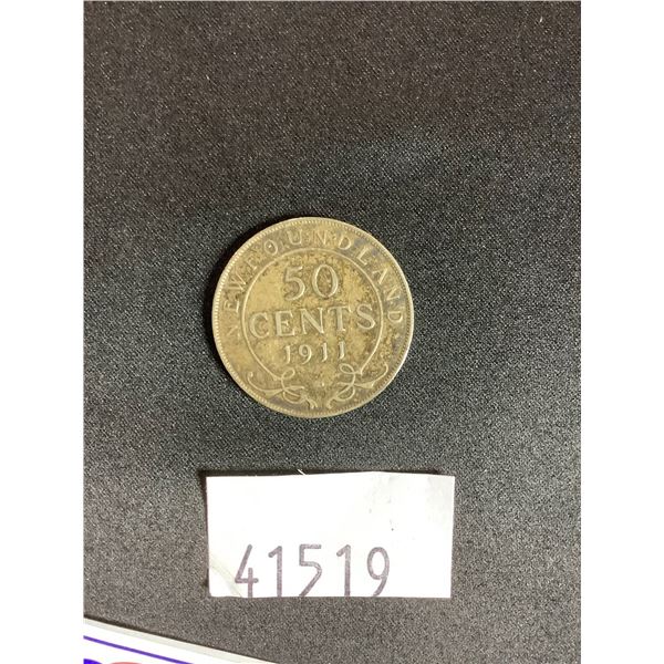 1911 50 CENTS NEWFOUNDLAND COIN